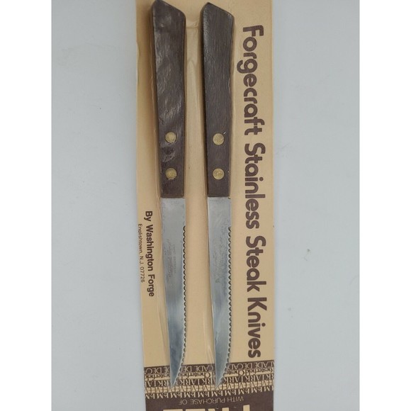 Lot of 8 Vintage Forgecraft Stainless Steak Knives Old Stock Factory Sealed - Picture 2 of 4